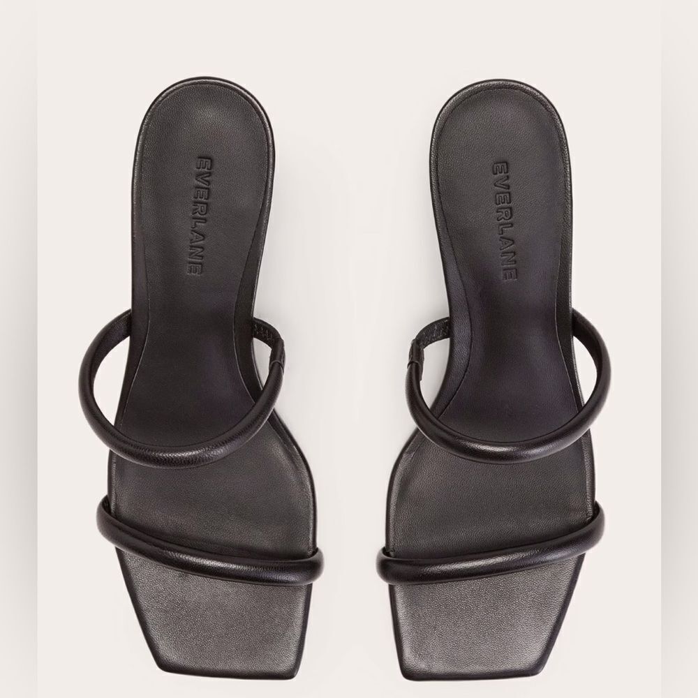 New Everlane The Double Strap Heel in Black Size 9